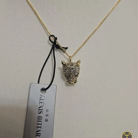 Alexis Bittar Striking Gold Panther Pendant Necklace - Picture 1 of 7